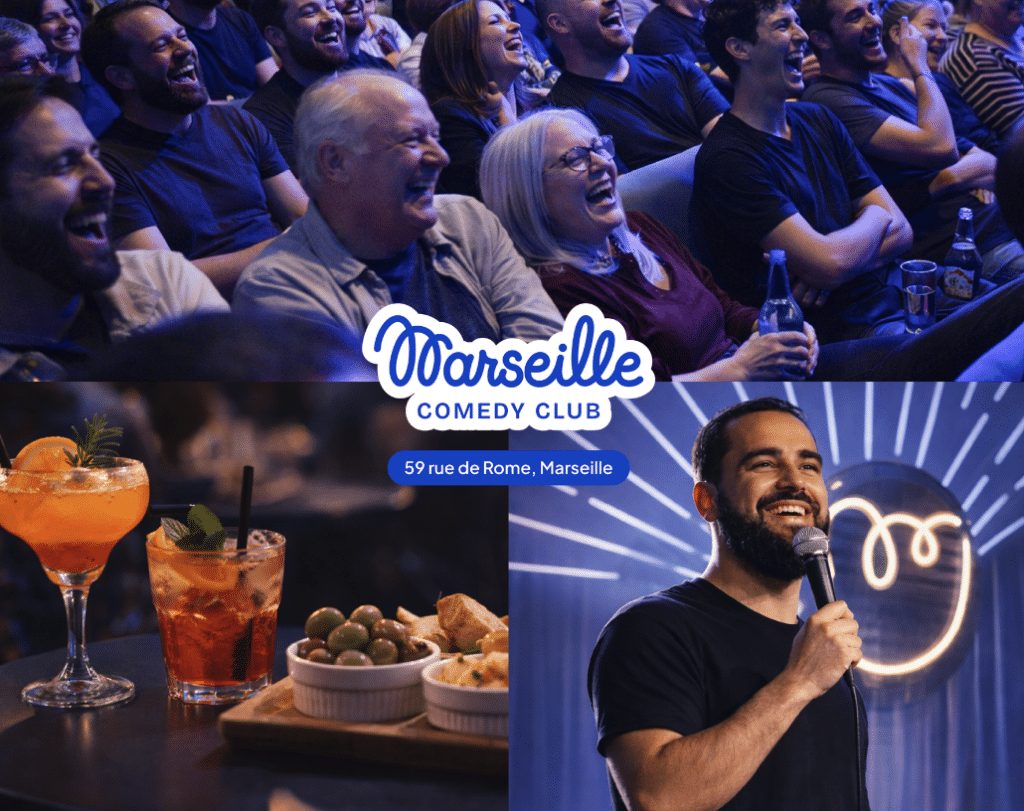 Affiche spectacle humour Marseille ce week-end : Plateaux avec 5 humoristes, Bar & Tapas sur place, Rires Garantis